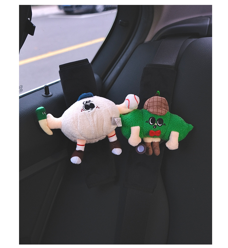 Pea Car Seat Belt Shoulder Cover Car Safety Belt Handle Cover Car Interior Decoration Supplies Cute Ornaments High-End