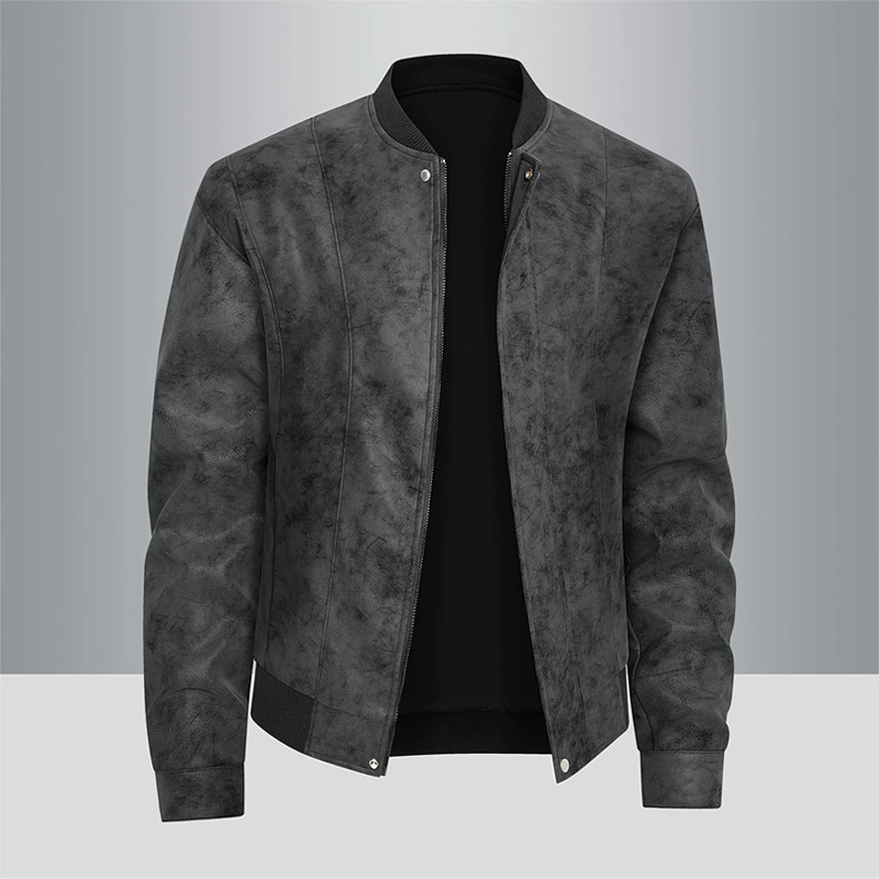 Внешняя торговля Весенний и Осенний Новый мужской кожаный куртка с воротником большого размера кожаная куртка корейская модная мужская куртка PU куртка оптом