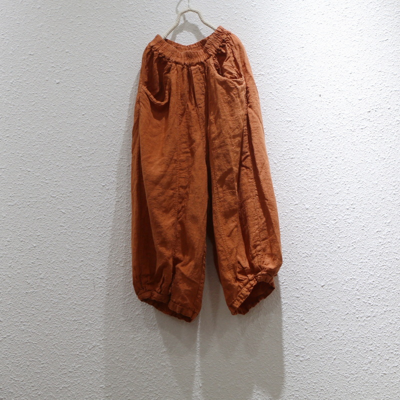 2025 봄 새로운 디자인 센스 춘 리넨 컬러 도파민 느슨한 여성 캐주얼 바지 2836