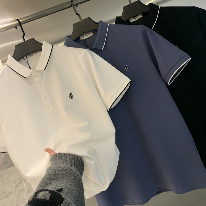 Light Business + Cool Technology! Summer New Colorful Fashion Matchable Short Sleeve Casual Embroidered Polo Shirt Men's T-Shirt