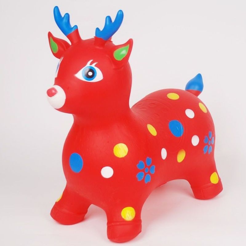 Children's inflatable toy jumping horse, enlarged and thickened inflatable toy for riding, unicorn, musical deer, horn ball