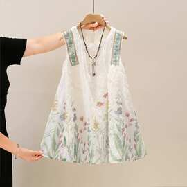女童连衣裙夏装新款洋气儿童背心裙夏季韩版女孩碎花公主裙子