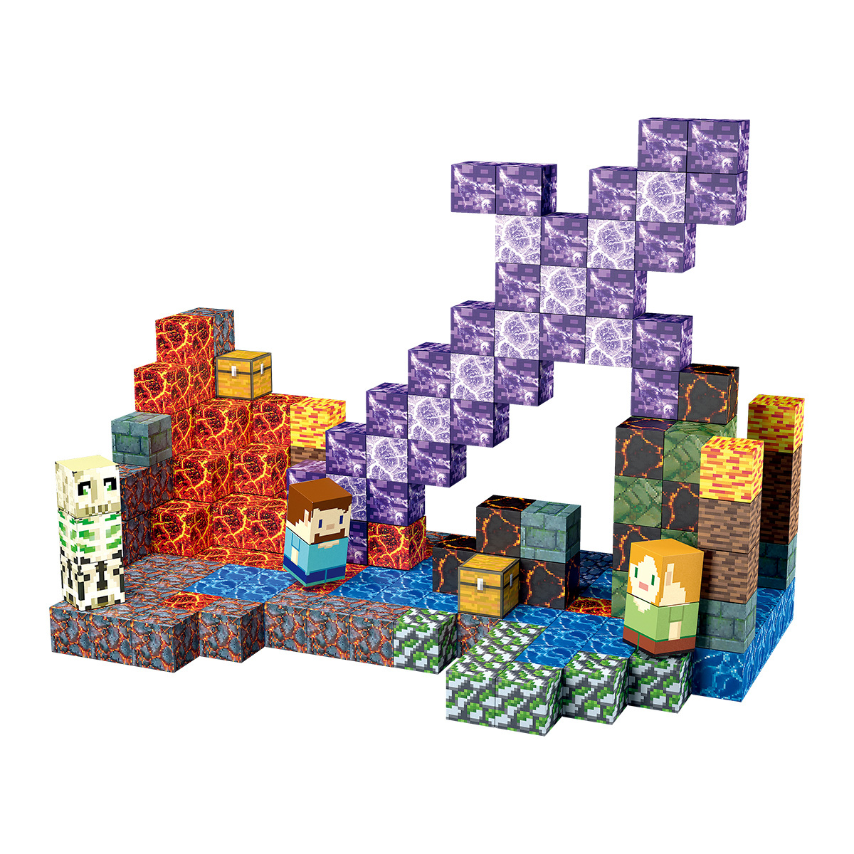 9 MC Magnetic Building Blocks Light Theme Magnetic Cube 2cm Building Model Castle Paradise Magnetic Building Blocks suit