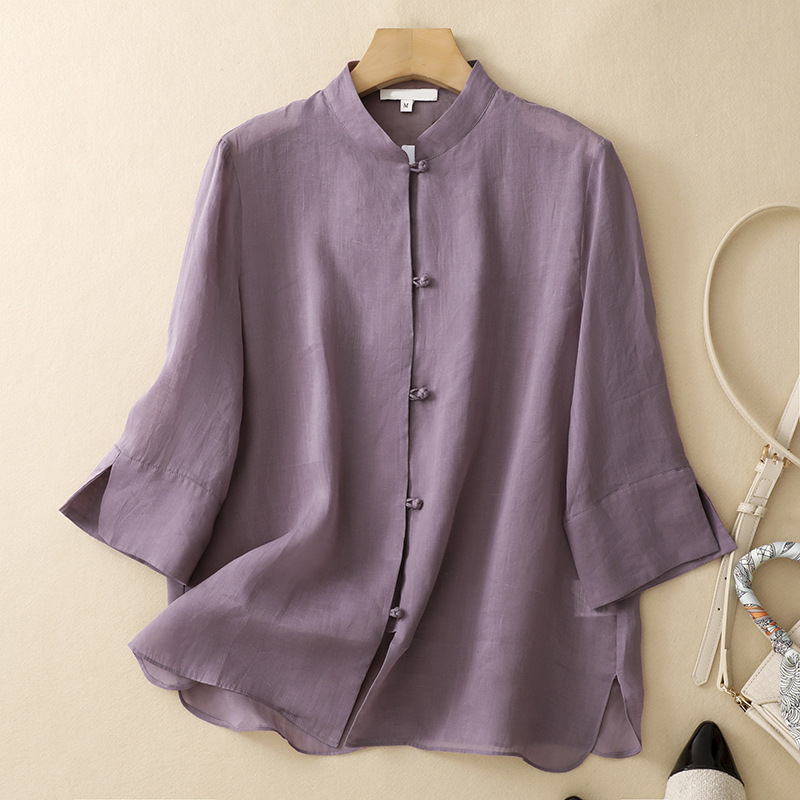 2026 Summer Cotton and Linen Round Neck Off-Shoulder Short-Sleeve Women's Shirt, Loose-Fitting, Artistic Retro Skull Pattern, Suitable for Commuting 2026 Summer Cotton and Linen Round Neck Off-Shoulder Short-Sleeve Women's Shirt, Loose-Fitting, Artistic Retro Skull Pattern, Suitable for Commuting