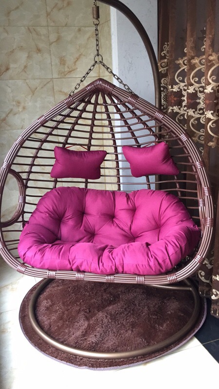 쿠션 + 카펫이있는 더블 팔걸이 다크 브라운 두꺼운 지원