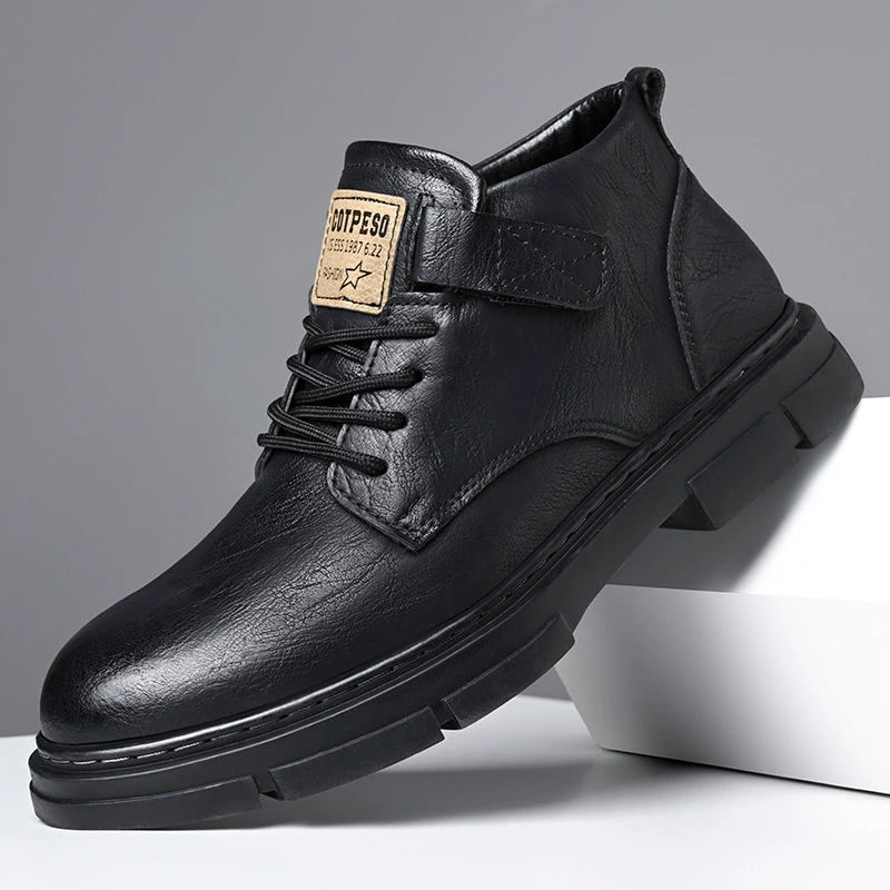 Ботинки Martin, мужская обувь, средний Топ, повседневные деловые короткие сапоги в британском стиле, осенне-зимние новые высокие новые мужские кожаные туфли