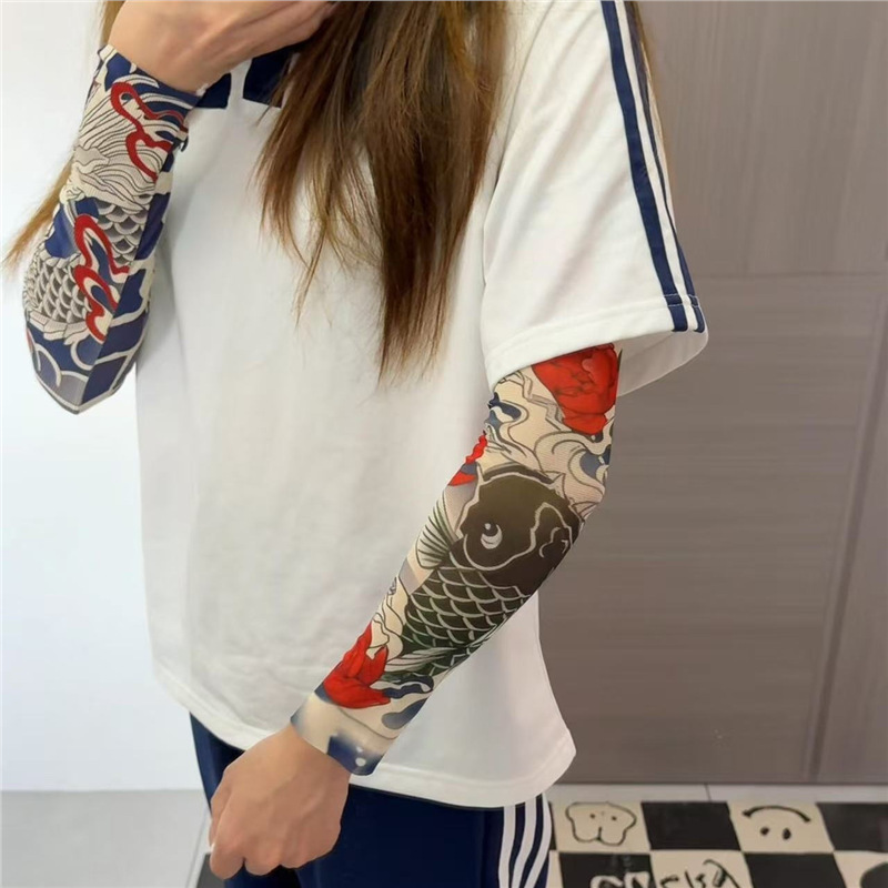 Tattoo Ice Sleeves, Cool Floral Arm Tattoo Sun Protection Sleeves, Summer Outdoor Sunshade Ice Sleeves, Arm Protectors for Driving Tattoo Ice Sleeves, Cool Floral Arm Tattoo Sun Protection Sleeves, Summer Outdoor Sunshade Ice Sleeves, Arm Protectors for Driving