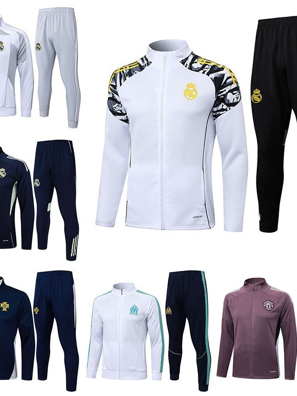 Wholesale 2526 Football Sports Training Suit Set with Long Zipper, Popular Club Long-Sleeve Outdoor Running Training.