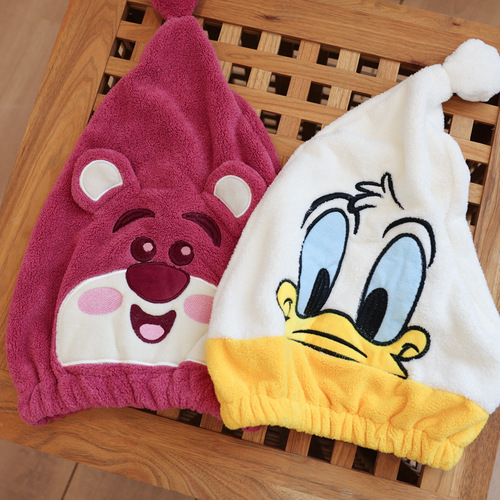 Children's dry hair cap  new thickened coral velvet cartoon baby shower cap for men and women Baotou dry hair absorbent towel