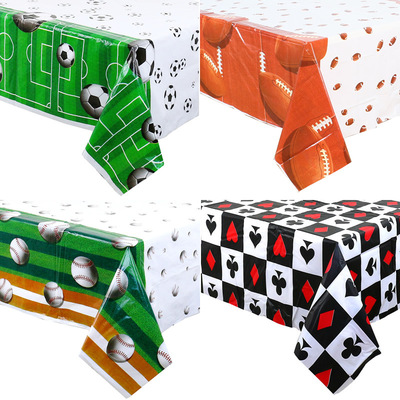 rectangle Amazon disposable tablecloth poker Casino party football Baseball football 54X108 inch