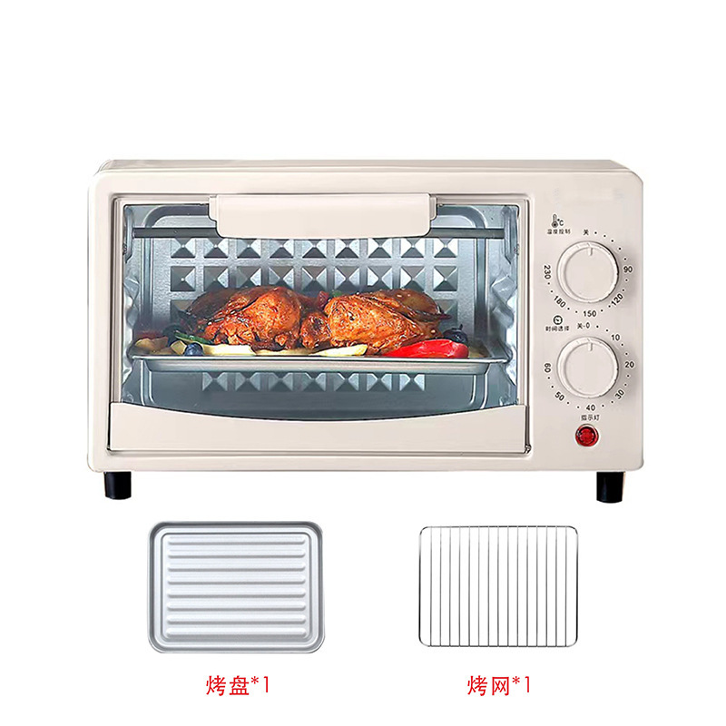 Horno multifuncional horizontal pequeño de 12 litros en stock para hornear, freír y uso multipropósito en la cocina, adecuado para ventas transfronterizas.