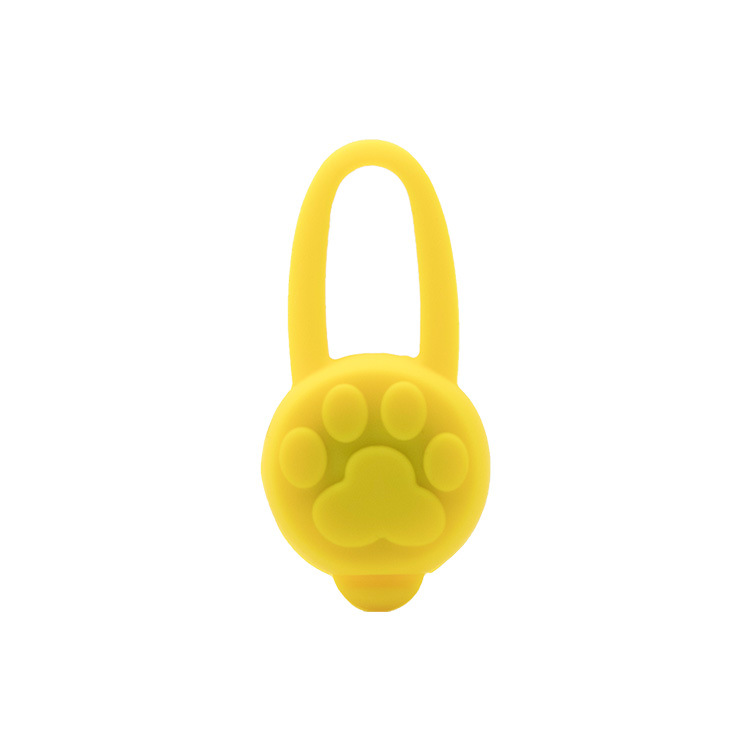 Suministro directo de fábrica de silicona LED colgante luminoso anti-perro perdido mascota viaje al aire libre luz de advertencia de impresión de la pata