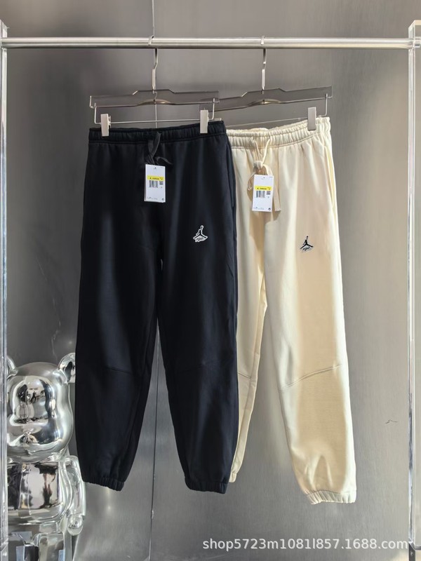 批发代发跨境乔丹AJ勾子经典飞人两色刺绣小标加绒运动长裤高品质|undefined