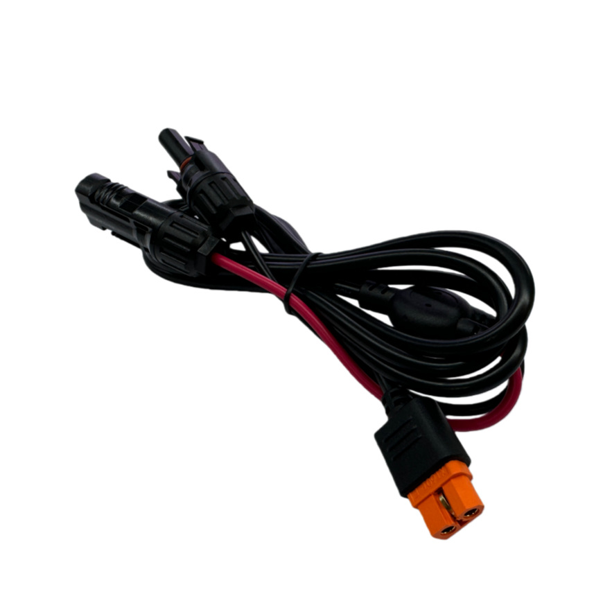 XT60I-F 转MC4太阳能连接线14AWG 一拖二并联结构L=1.5M 户外储能