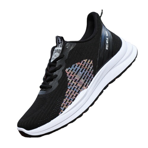Cross-border wholesale men's 2024 spring new style fashionable versatile outdoor running shoes breathable flyknit casual shoes