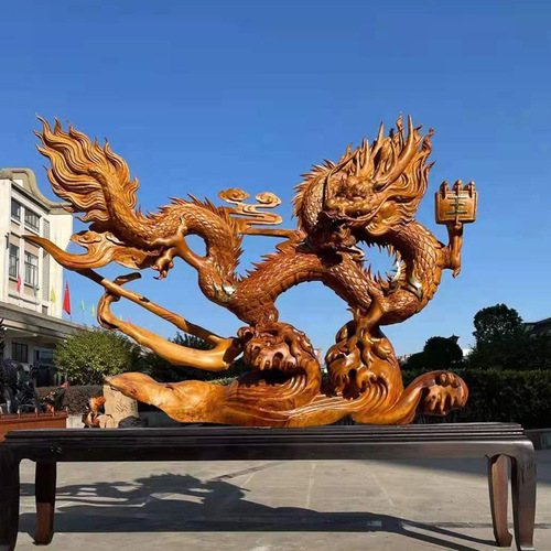 Thuja cypress, bouldering flower, ebony carving, landscape, gold wire, nan root carving, ebony ornaments, living room, Zen Buddha statue carving crafts