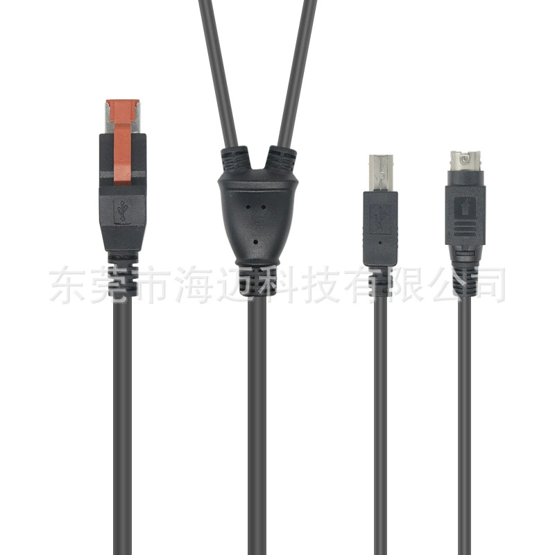 USB-кабель 24VPOWER USB TO USB Type B + power DIN 3-pin mini DIN 3P, кабель передачи данных