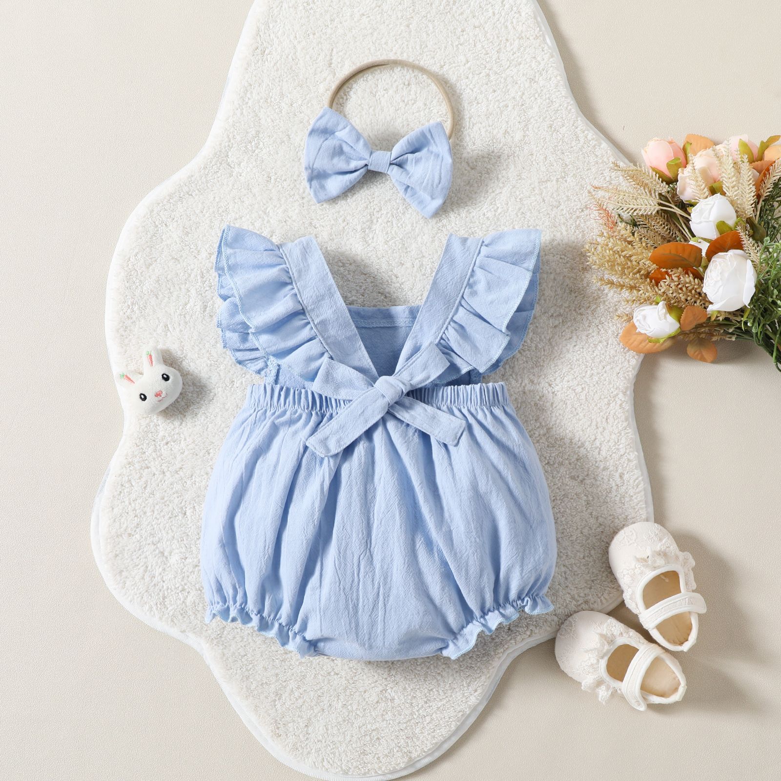 Cute Solid Color Polyester Girls Jumpsuits display picture 22