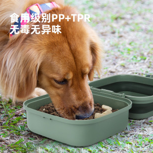 Large Outdoor Wear-Resistant Outdoor Food Bowl Feeder Double-Layer Out-And-Out Pet Bowl Drinking Water Specially Designed for Cute Pet Dog Bowl