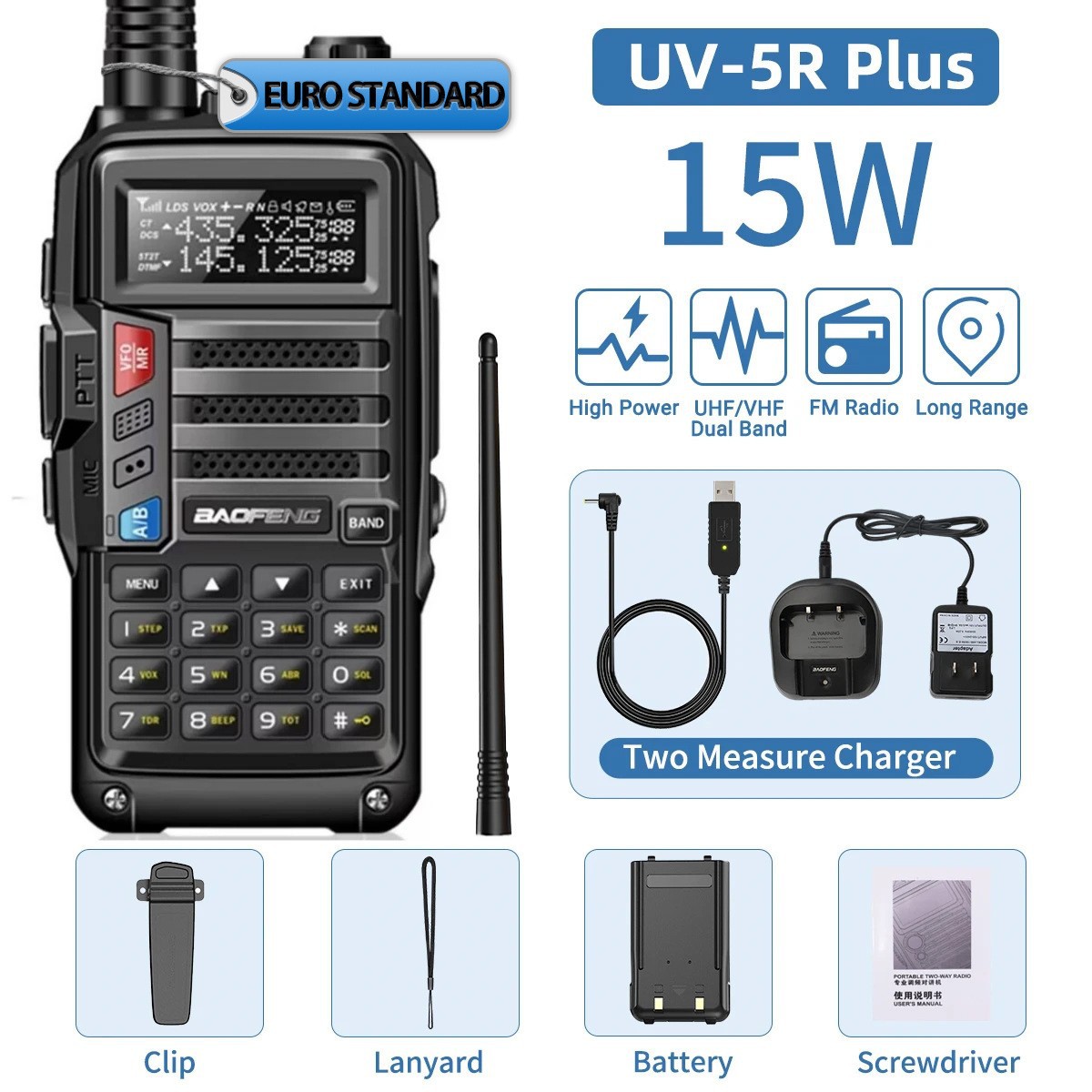 Baofeng Baofeng UV - 5RPLUS walkie-talkie UV doble segmento de alta potencia al aire libre walkie-talkie civil comercio exterior al por mayor
