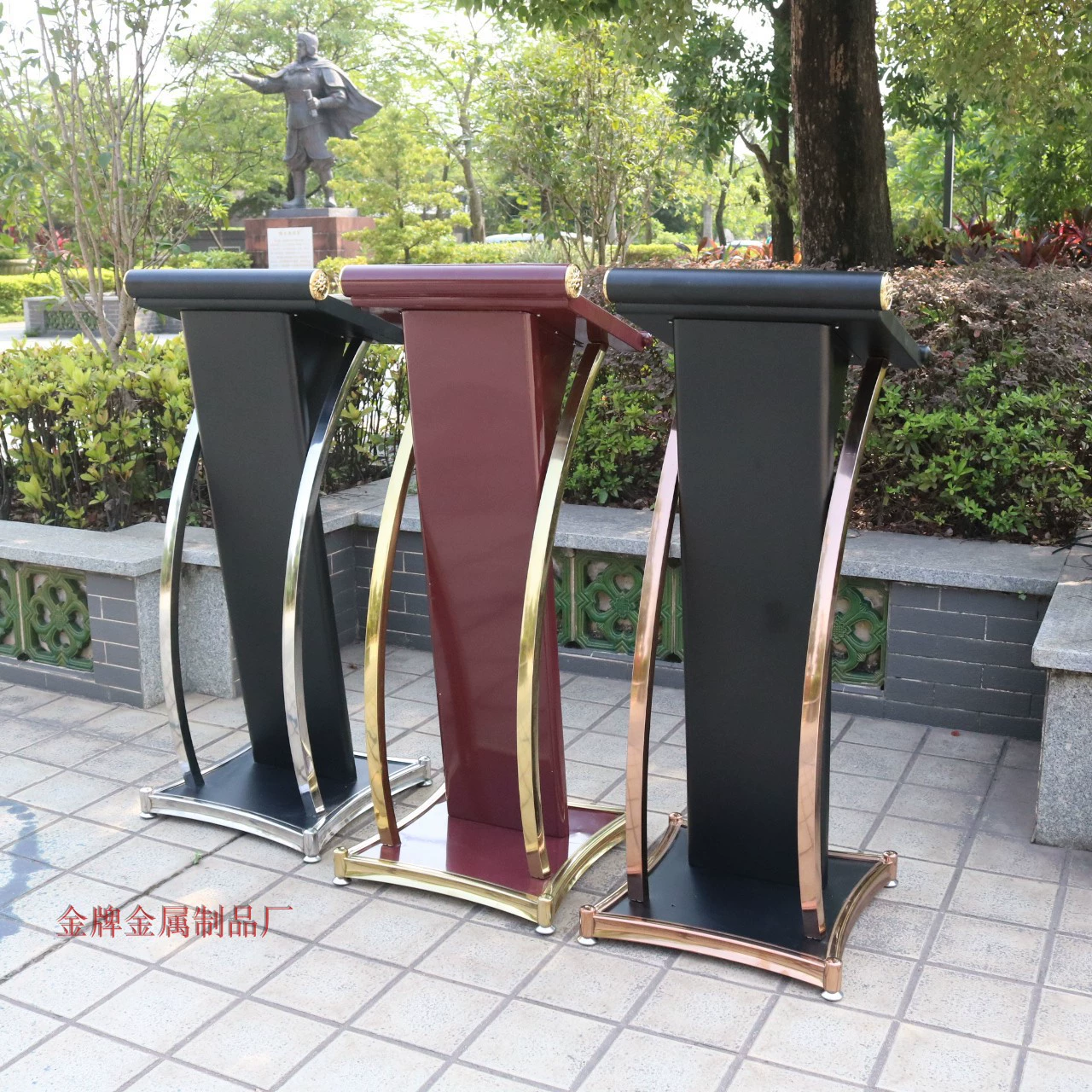 J * Компания из нержавеющей стали из массива дерева Лекционный стол креативный ресторан Приветственная стойка регистрации отеля