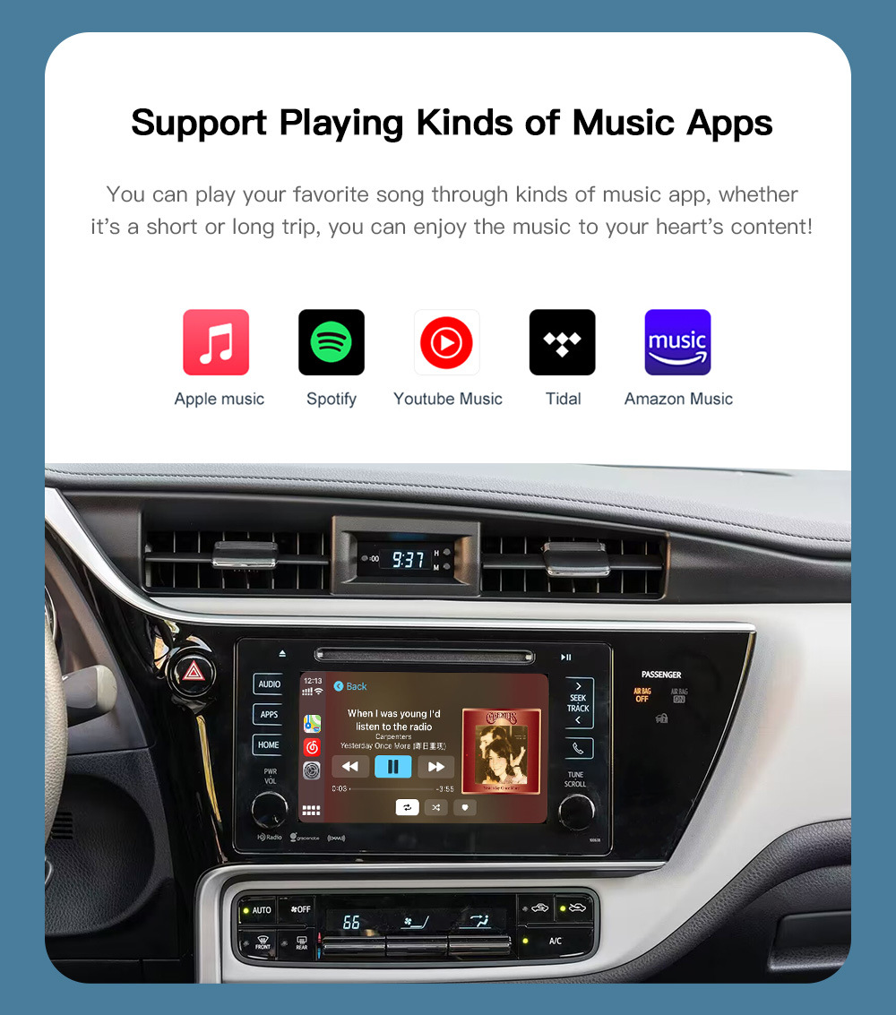 Applicable to overseas Toyota wireless carplay interconnection Android auto smart car navigation module cross-border