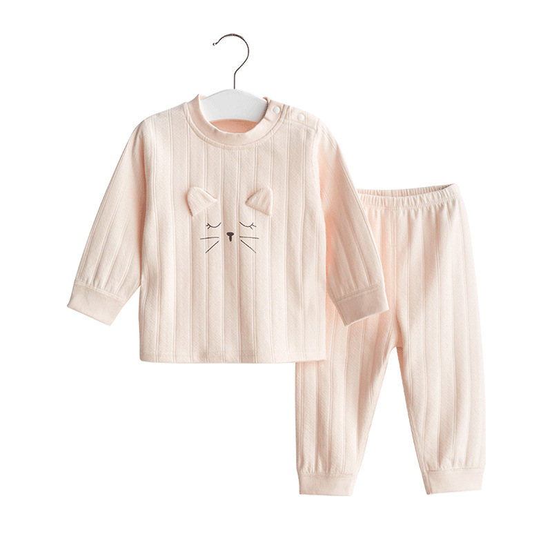 Conjunto de ropa interior para niños para primavera, otoño e invierno, ropa sin costuras de algodón puro para niños y niñas, estilos finos separados, camisetas y pantalones térmicos para bebés.