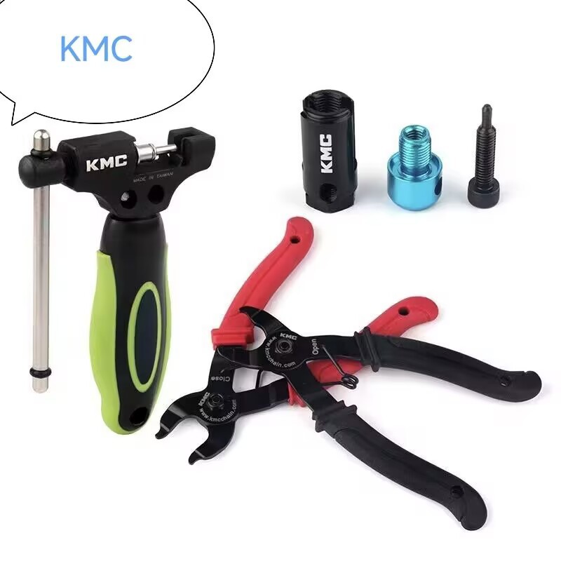 Herramienta de montaje y desmontaje de la cadena de bicicleta KMC, cortador de cadena, barra de palanca de neumáticos, hebilla mágica, herramienta de abrazadera rápida, gauge de abrazadera