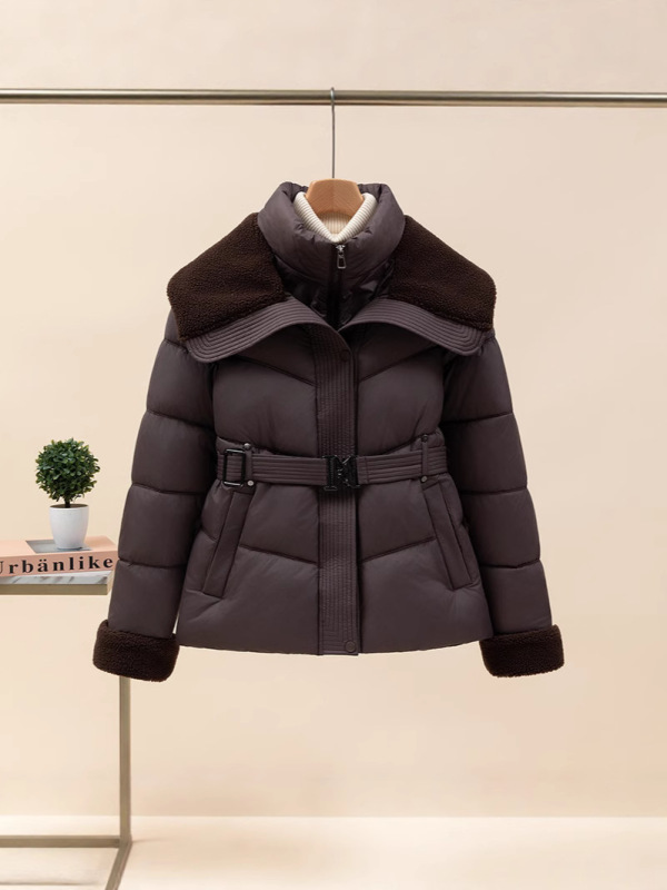 綿コートレディースショートフェイクツーピース模造ラムウールスプライシング防寒服2025冬の新しいファッションウエストコート小柄な人向け|undefined