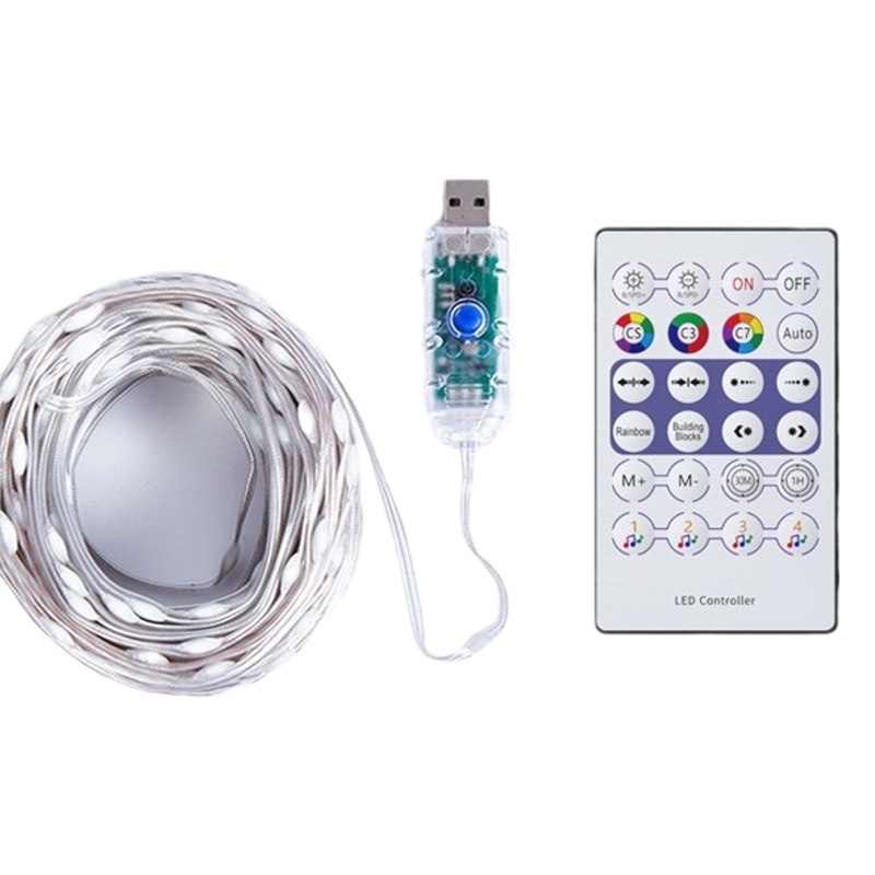 RGB Symphony Leather Line Light Cadena LED Control de puntos inteligente Control de voz Luz de Navidad Control de aplicaciones Bluetooth Marquesina decorativa de bricolaje