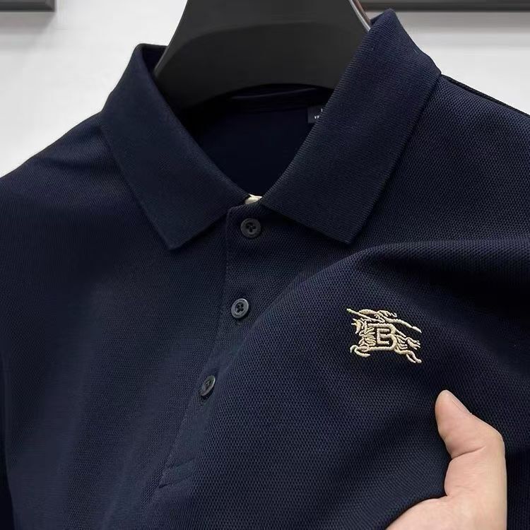 Tail single 100 cotton long sleeve POLO shirt men's T-shirt autumn high quality pearl cotton casual long sleeve foreign trade top