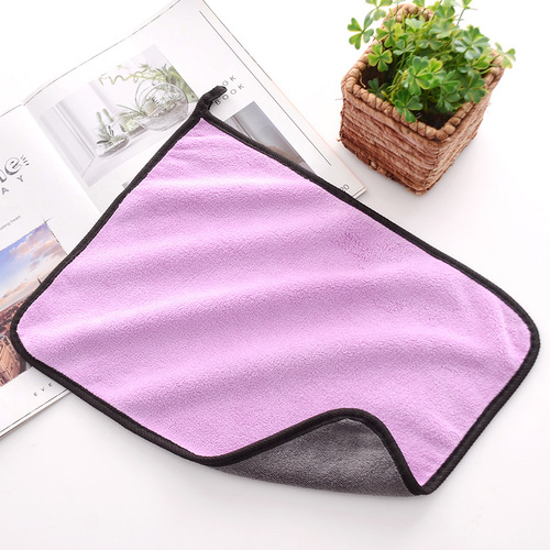 High density coral velvet double color absorbent car cleaning towel composite double layer thickened vehicle cleaning rag manufacturer wholesale