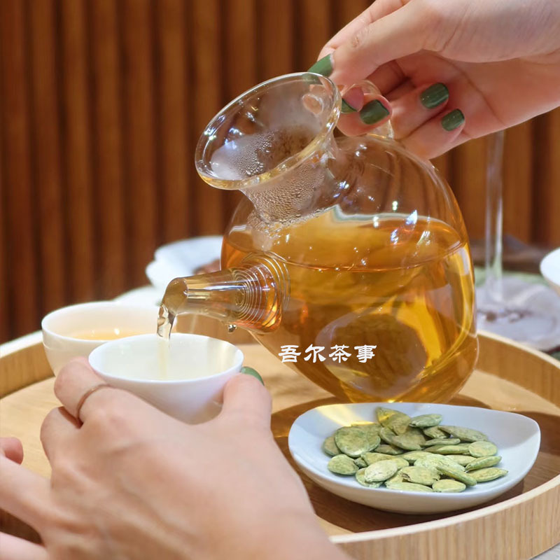 茶屋茶室ガラス冷抽出瓶新中国式茶飲セットセット菓子トレーお茶セットティーポット|undefined