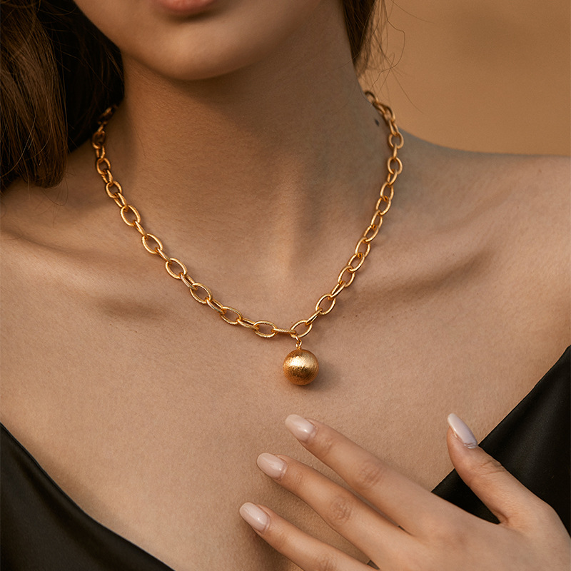 Retro Einfacher Stil Geometrisch Kupfer Perlen Emaille Überzug 18 Karat Vergoldet Halskette display picture 2