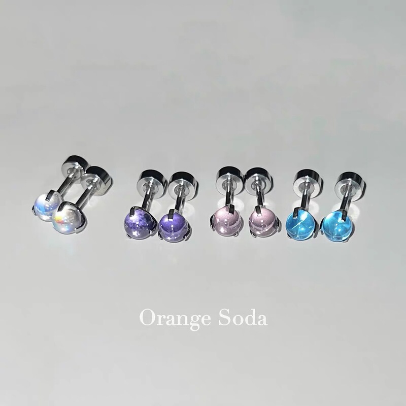 OrangeSoda发光萤火虫超清透锆石球耳骨钉钛钢耳钉不掉色耳蜗钉女|undefined