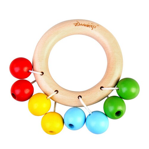 Danny's peculiar wooden rattle bed bell sand hammer baby toy 0-1 years old educational newborn baby toddler comfort