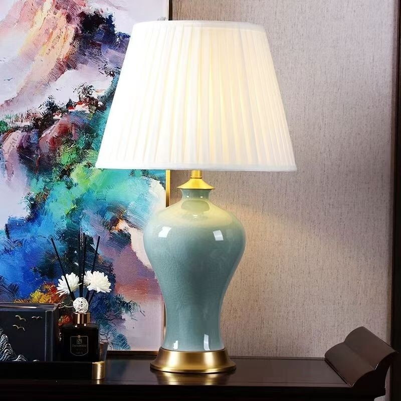 American Modern Ceramic Living Room Table Lamp Bedroom Bedside Study Hotel Model Room Lighting Designer Style American Modern Ceramic Living Room Table Lamp Bedroom Bedside Study Hotel Model Room Lighting Designer Style