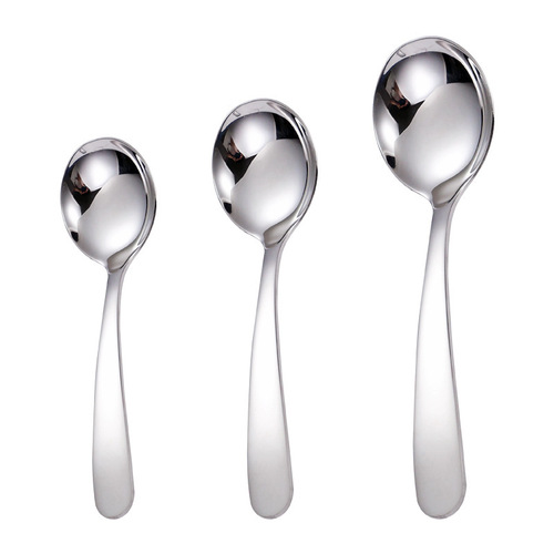 304 stainless steel round spoon hotel thickening and deepening spoon bird's nest spoon household spoon eating dessert mixing spoon
