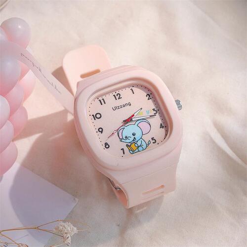 E-commerce cute silicone watch trendy glow-in-the-dark sports student square strap high-quality watch