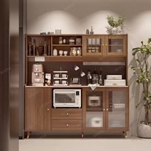 餐边柜简约复古实木客厅大容量一体茶水柜厨房多功能储物碗柜轻奢