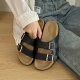 Fashionable All-match Birkenbone Shoes Platform Slippers Women's Outwear Fashionable One-word Slippers Casual Non-slip Women's Sandals and Slippers for Summer