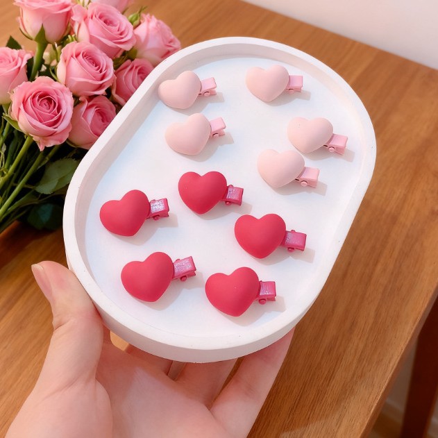 Fermaglio capelli cuore rosa accessorio frangia donna_voghion.com