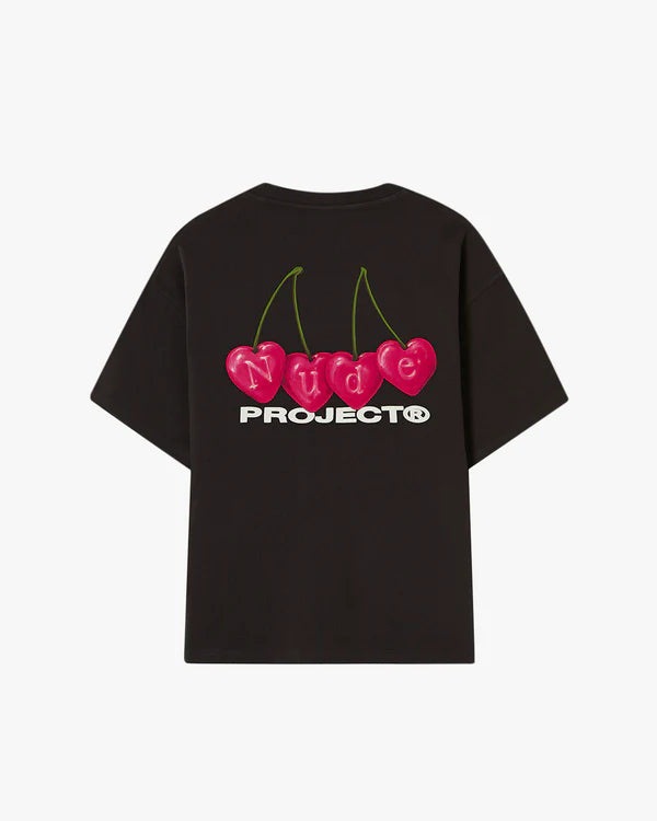 Nude Project T-shirt Heart Cherries Black