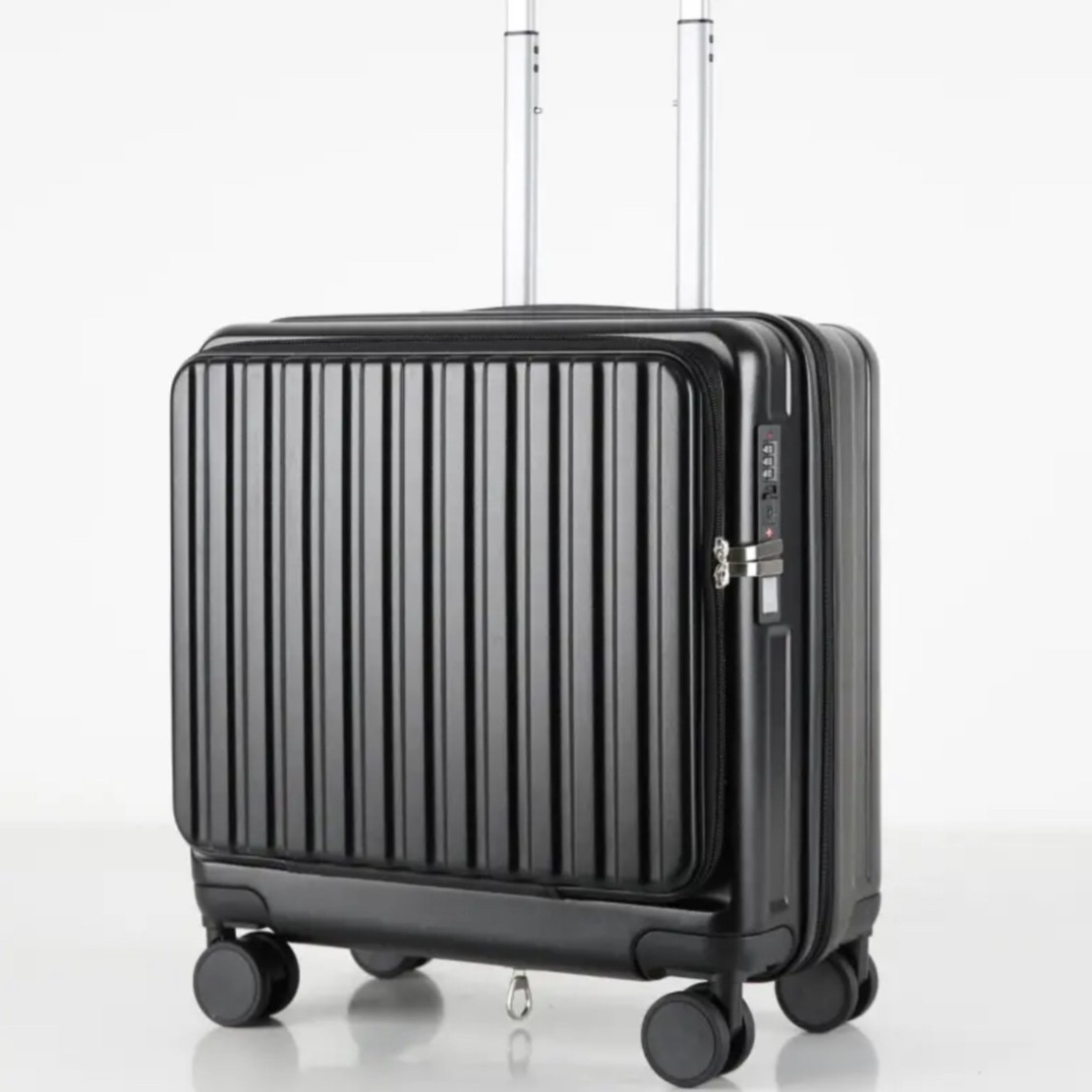 Maleta multifuncional de apertura delantera, maleta de embarque portátil con contraseña, maleta de viaje de gran capacidad y durabilidad.