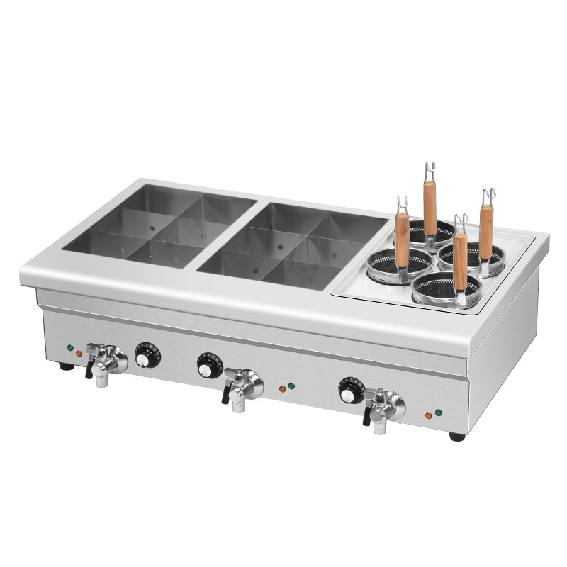 跨境出口12格6小吃麻辣烫煮面鱼蛋格设备关东煮电热锅炸炉商用串