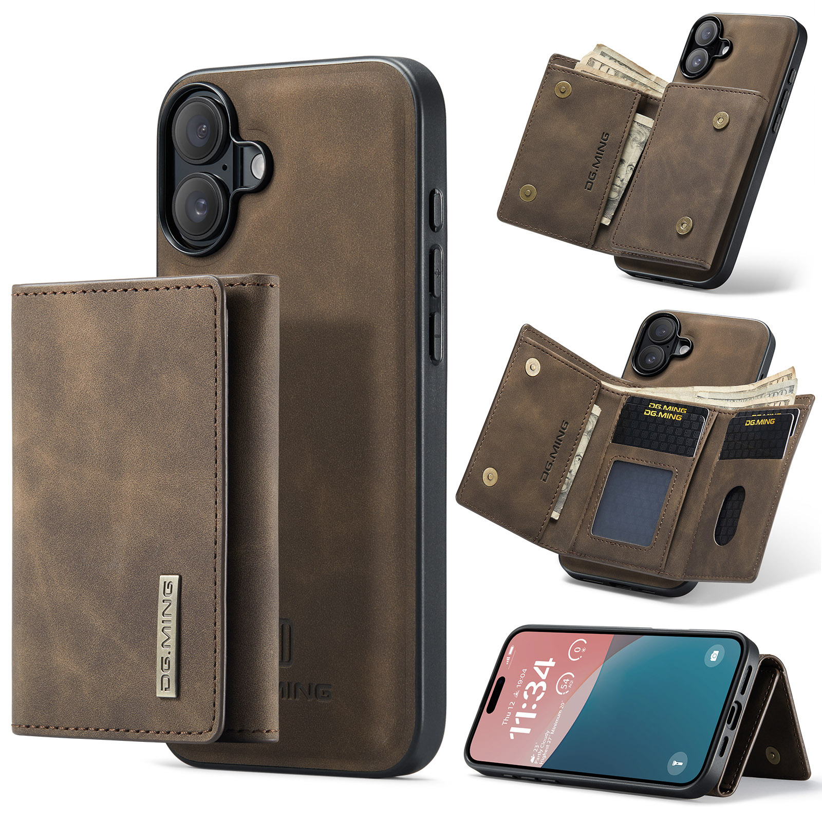 M1 per iPhone11 custodia protettiva magnetica con portafoglio per 11 Pro Max custodia magnetica con portafoglio diviso per telefono_voghion.com