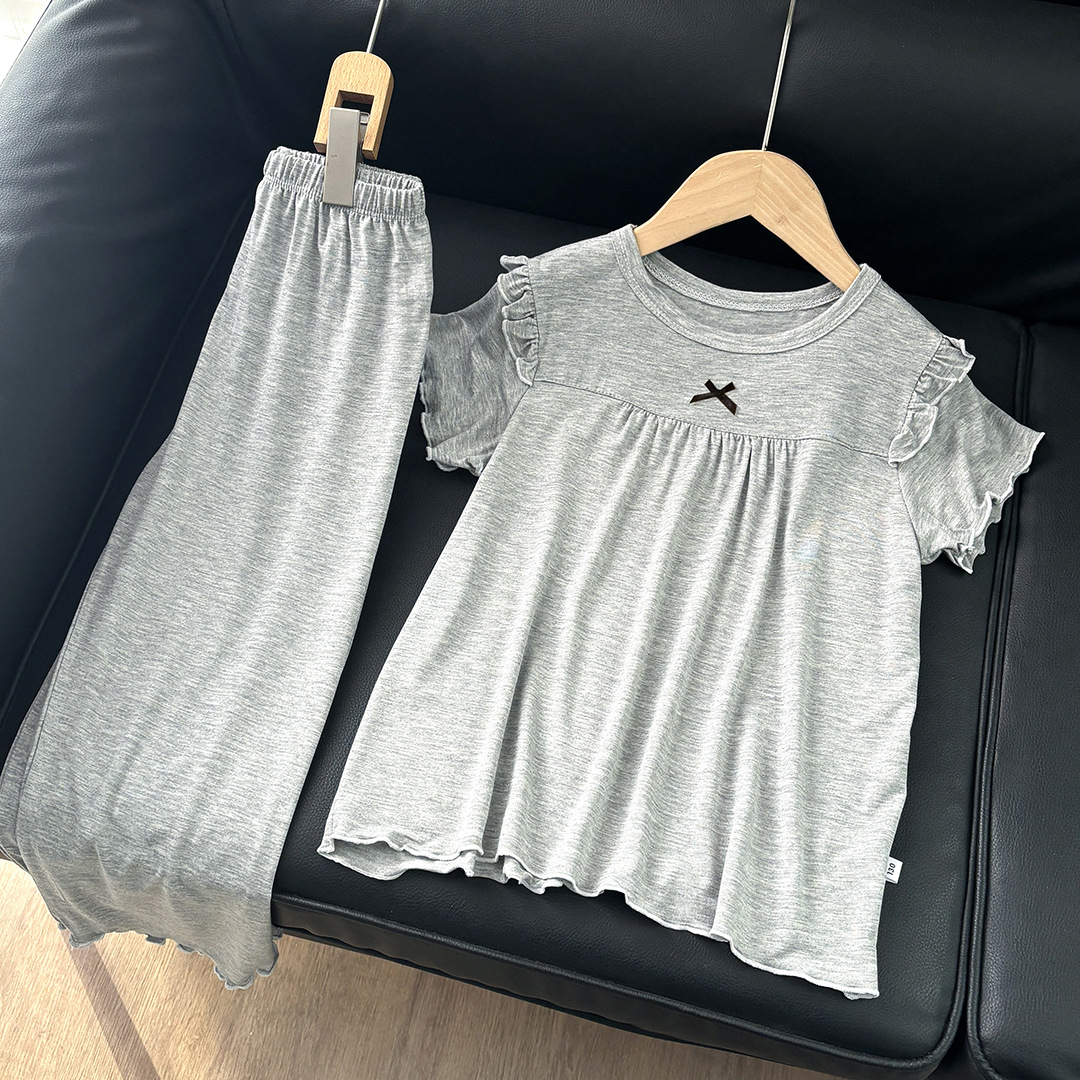 Ropa de primavera y otoño para niños, ropa de aire acondicionado de verano, niñas coreanas sueltas pijamas de manga larga