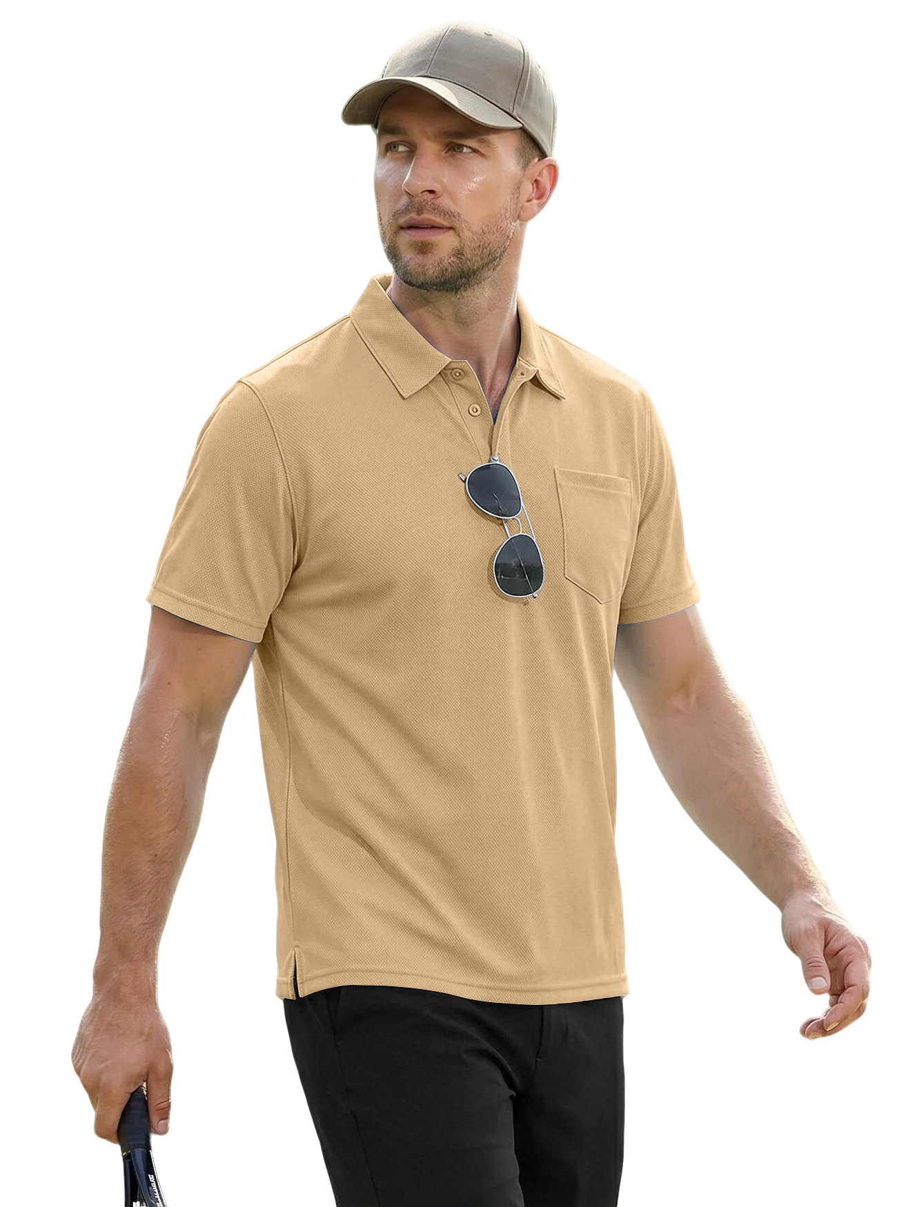 Europa y Estados Unidos transfronterizos hombre polo de verano con solapa de mangas cortas transpirables piel deportiva casual moda de hombre de mangas cortas hombre image 10