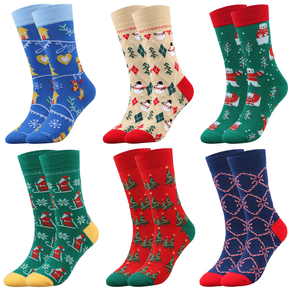 Women's Socks & Hosiery enlarged Christmas socks, large size men's socks, cotton socks, men's socks, women's socks, new Christmas mid tube socks trend_voghion.com