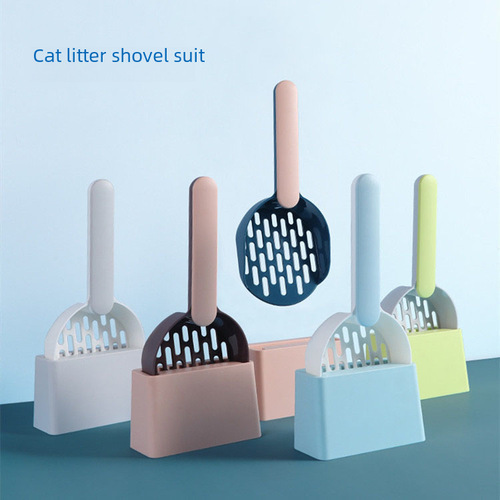 Cross-border exclusive cat supplies tofu cat litter large scoop poop cleaning shovel toilet set cat litter shovel